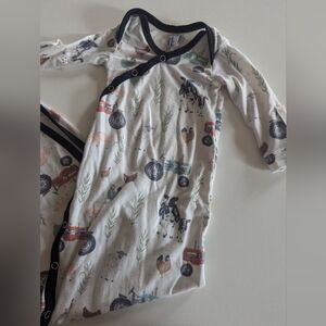 Copper Pearl Baby Knotted Gown Newborn Tractor Farm Animals